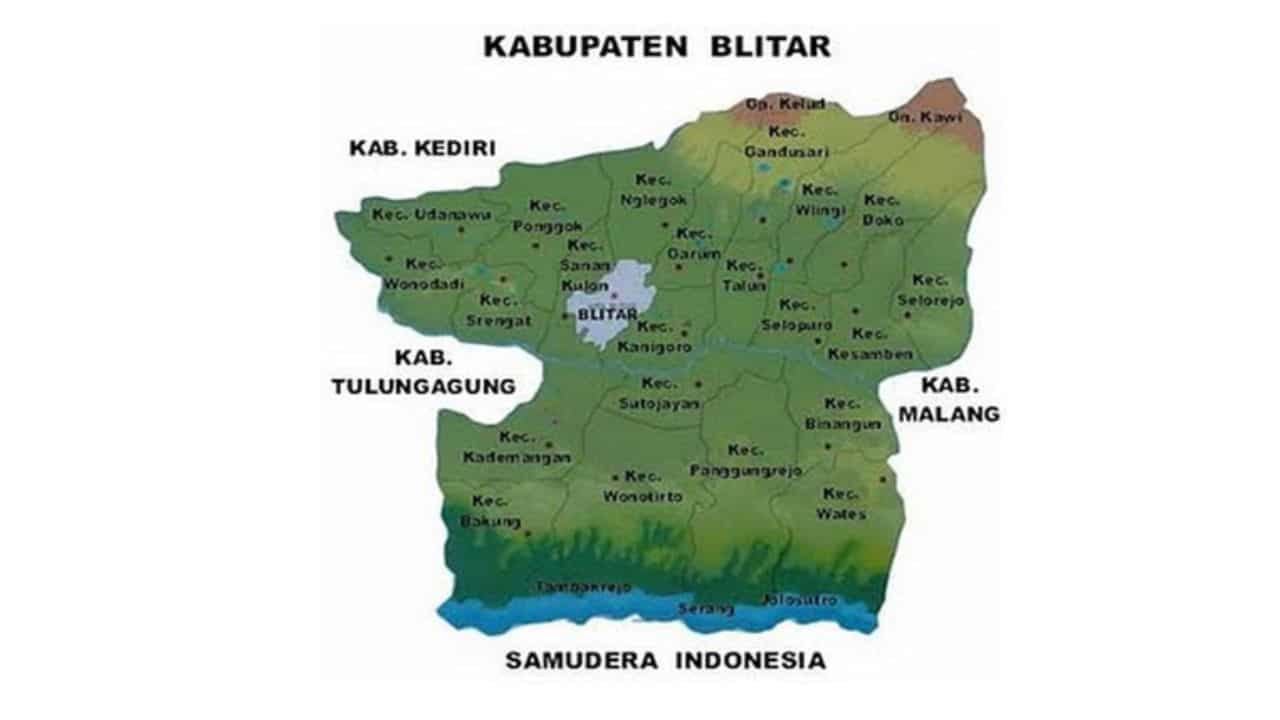 Daftar Lengkap 22 Kecamatan Kabupaten Blitar