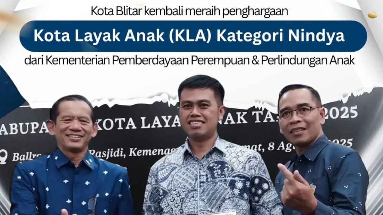 Blitar Pertahankan Predikat Nindya, Mas Ibin Terima Penghargaan KLA 2025